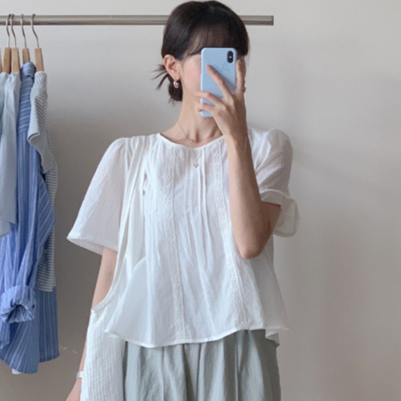 Sweet Style Lace Trim Blouse W - Summer Youth Clothing ulasan dan harga