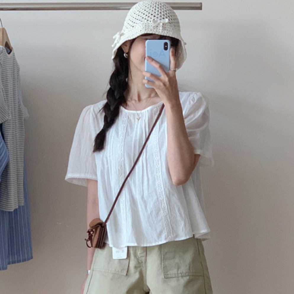 Sweet Style Lace Trim Blouse W - Summer Youth Clothing ulasan dan harga