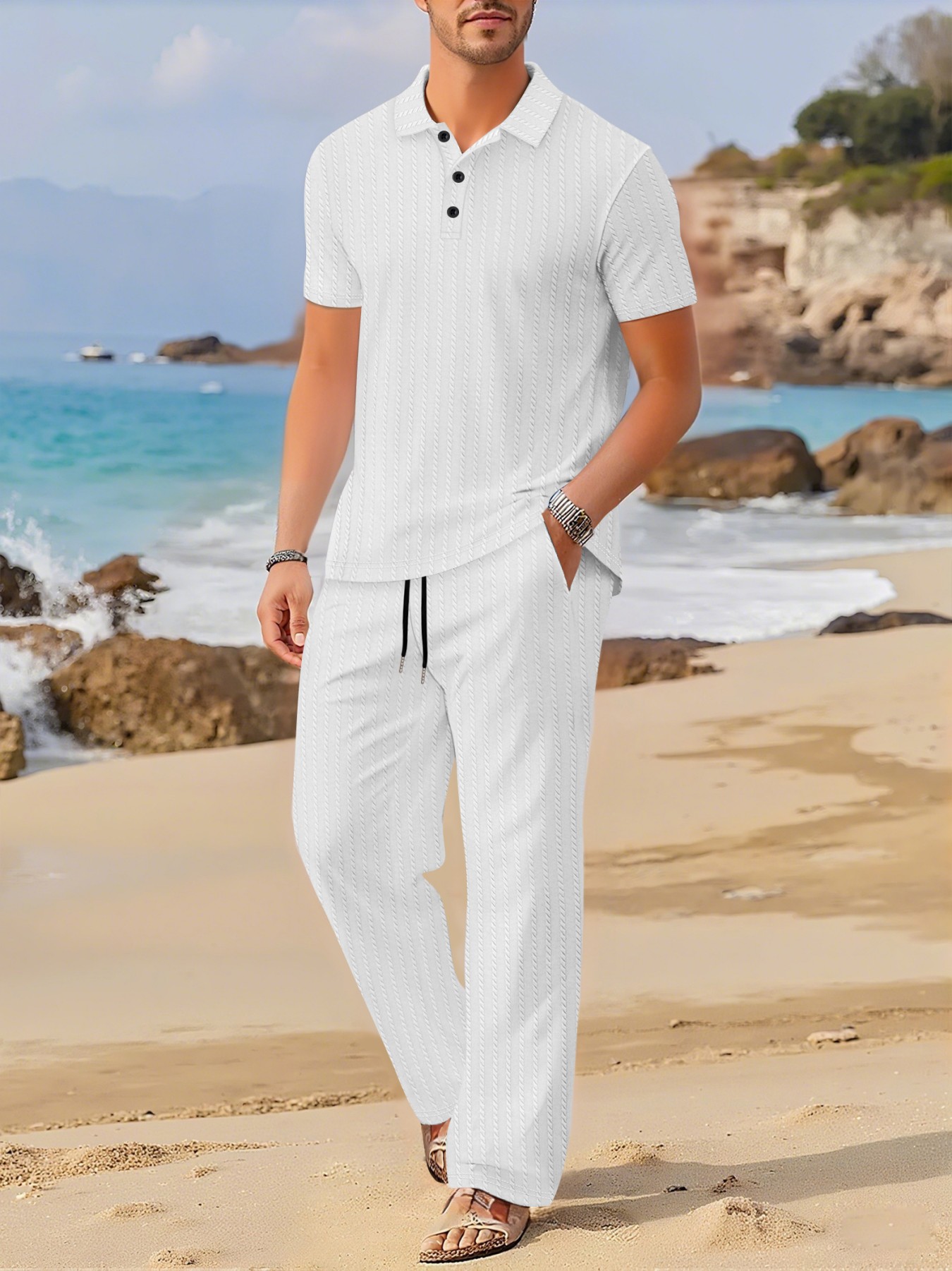 Summer New Flip-Collar Short-S - Summer Clothing For A Beach ulasan dan harga
