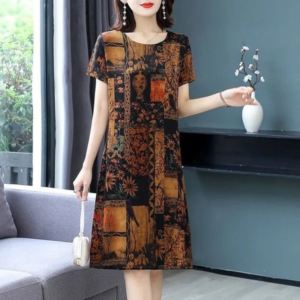 Vintage Floral Print Dress Sum - Summer Clothing Vintage ulasan dan harga