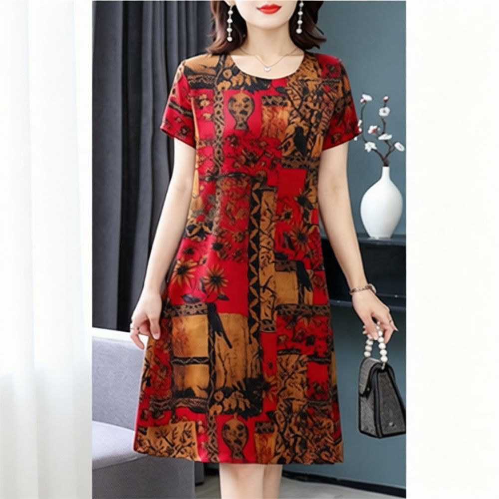 Vintage Floral Print Dress Sum - Summer Clothing Vintage ulasan dan harga