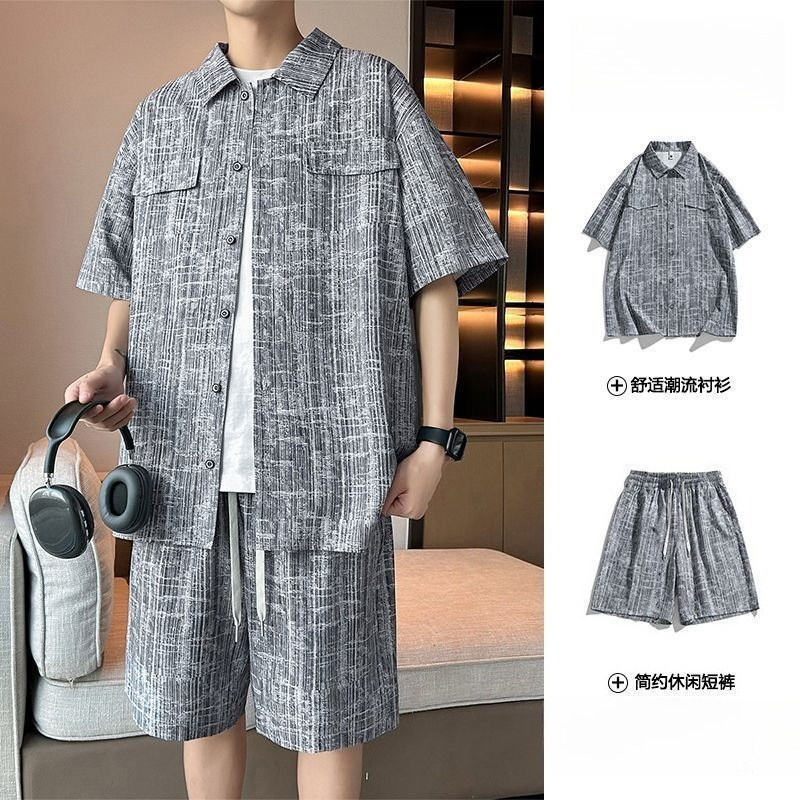 Men's Set Half Sleeve Shirt+ 5 - Summer Youth Clothing ulasan dan harga