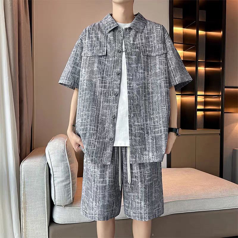 Men's Set Half Sleeve Shirt+ 5 - Summer Youth Clothing ulasan dan harga