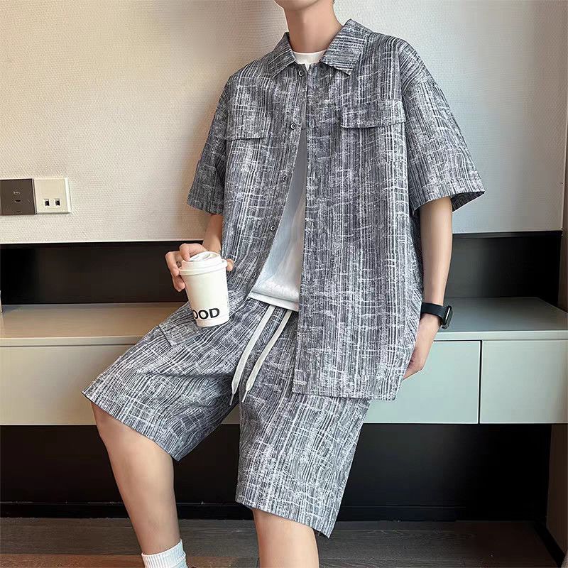 Men's Set Half Sleeve Shirt+ 5 - Summer Youth Clothing ulasan dan harga