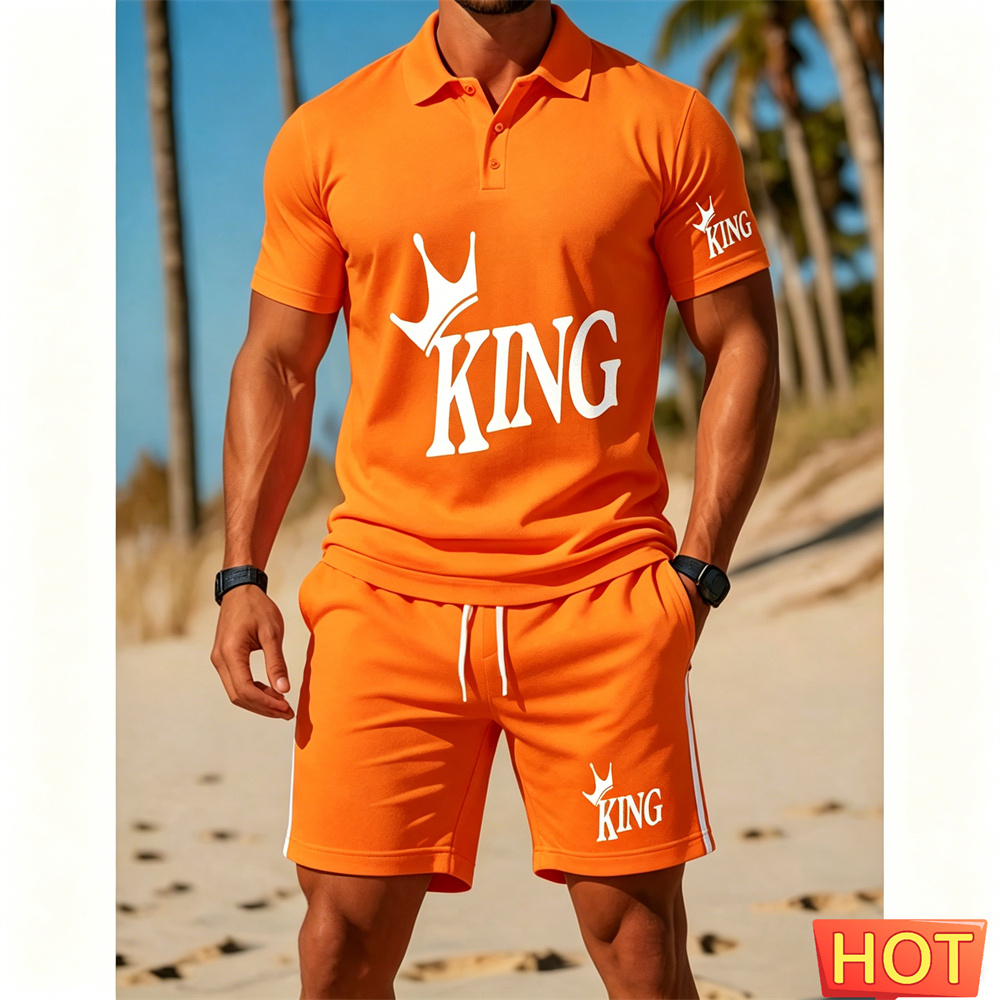 Men's short-sleeved suit set - - Summer Clothing Vacation ulasan dan harga