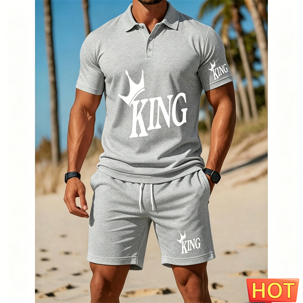 Men's short-sleeved suit set - - Summer Clothing Vacation ulasan dan harga
