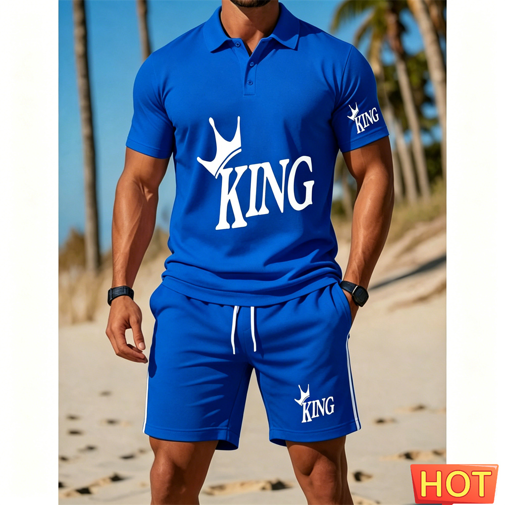 Men's short-sleeved suit set - - Summer Clothing Vacation ulasan dan harga