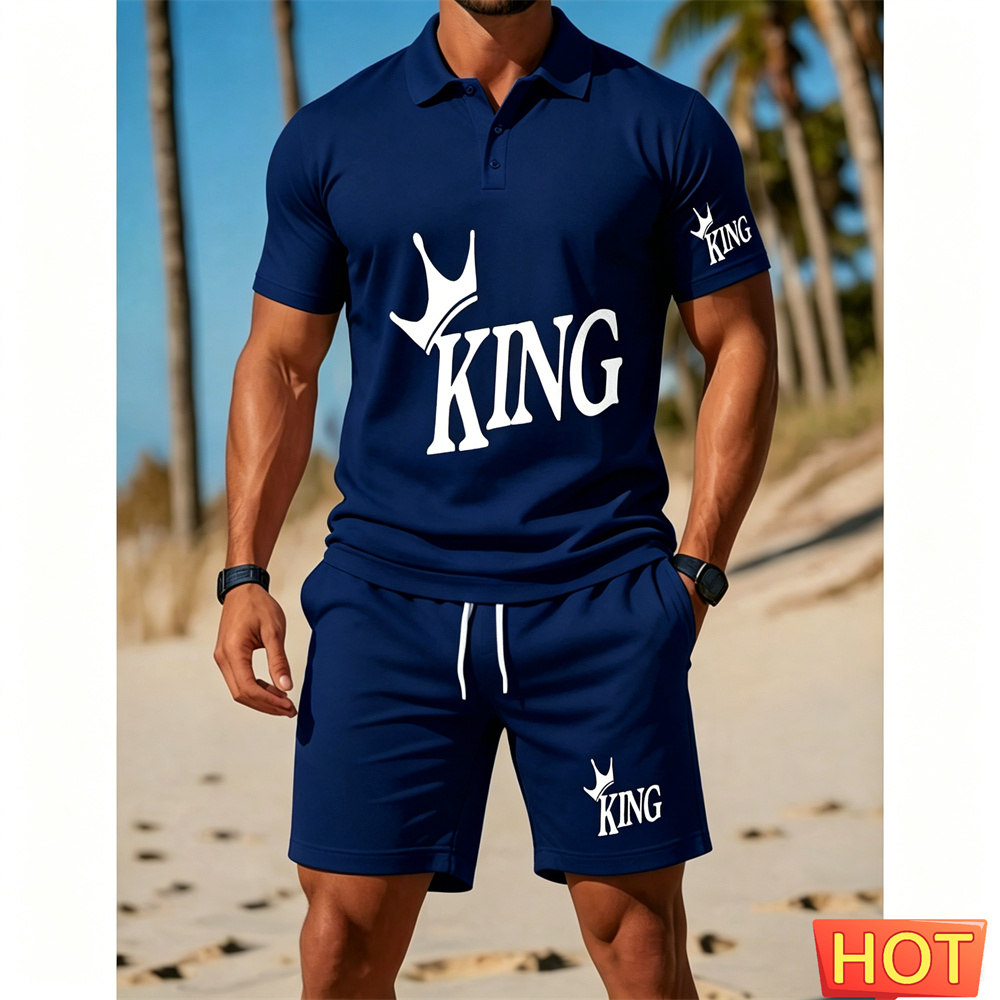 Men's short-sleeved suit set - - Summer Clothing Vacation ulasan dan harga
