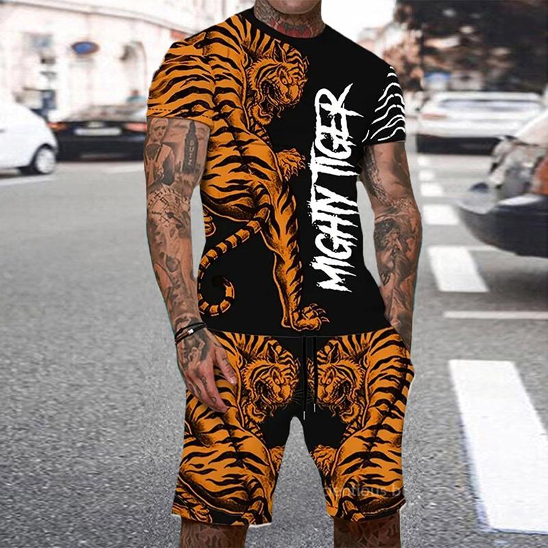 Animal Tiger Tracksuit 3D Prin - Summer Clothing For A Beach ulasan dan harga