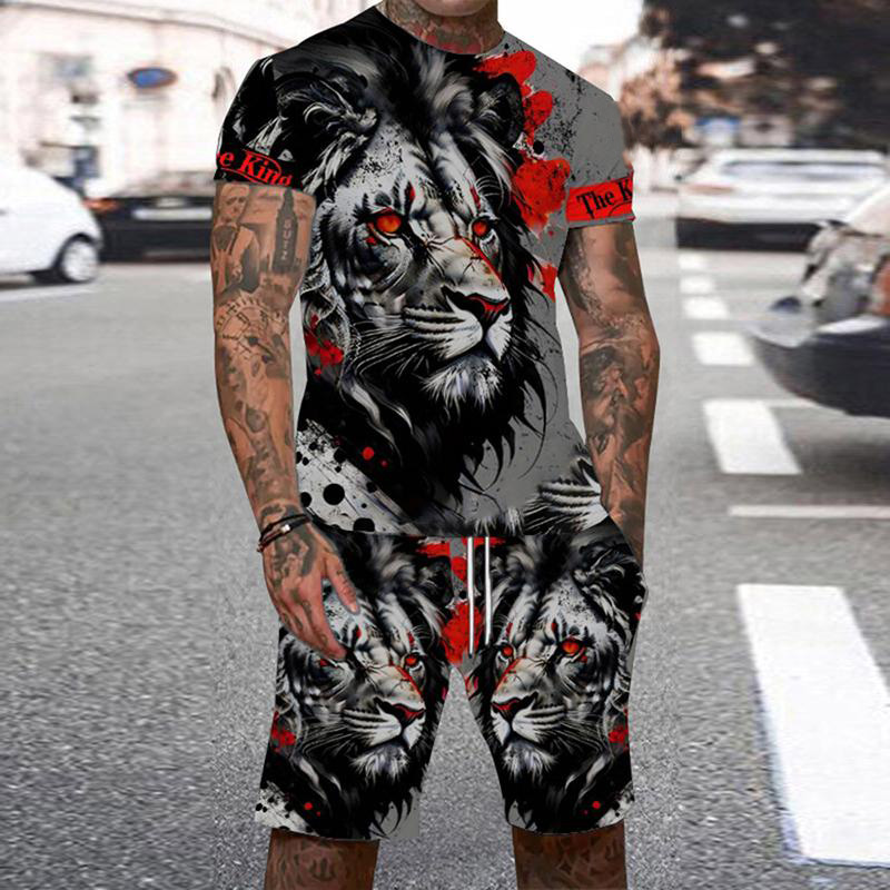Animal Tiger Tracksuit 3D Prin - Summer Clothing For A Beach ulasan dan harga