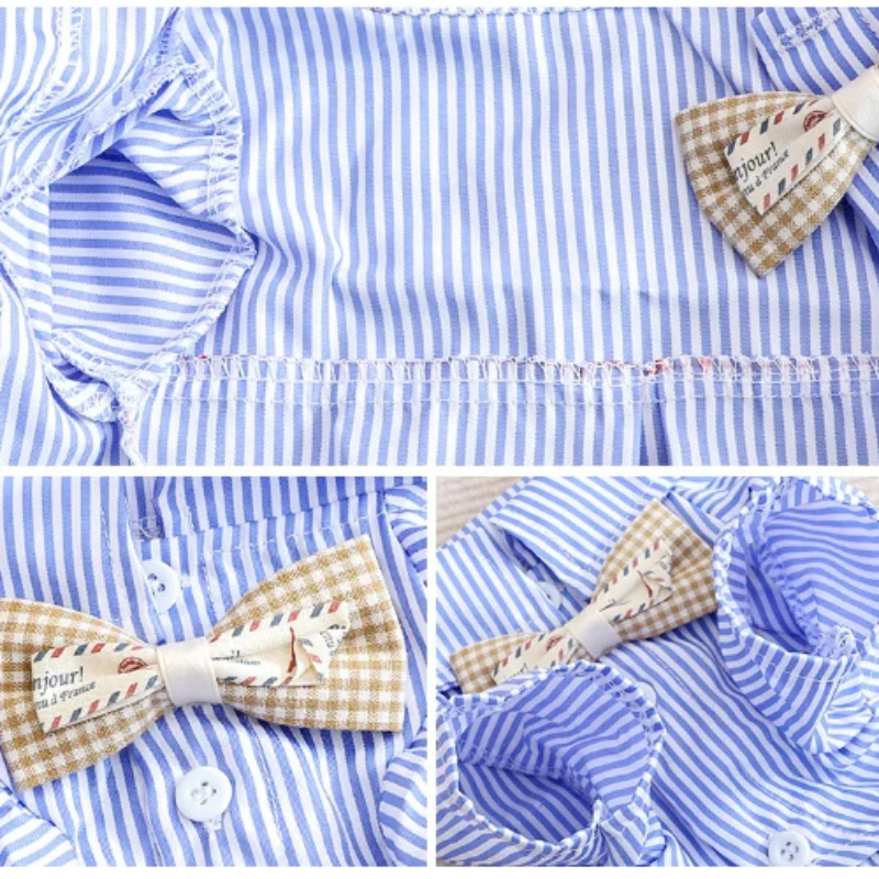 Pet Dog Clothes Bowknot Stripe - Summer Clothing Wholesale ulasan dan harga