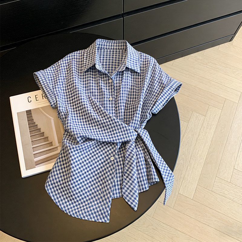 Irregular Plaid Bandage Trend  - Summer Youth Clothing ulasan dan harga