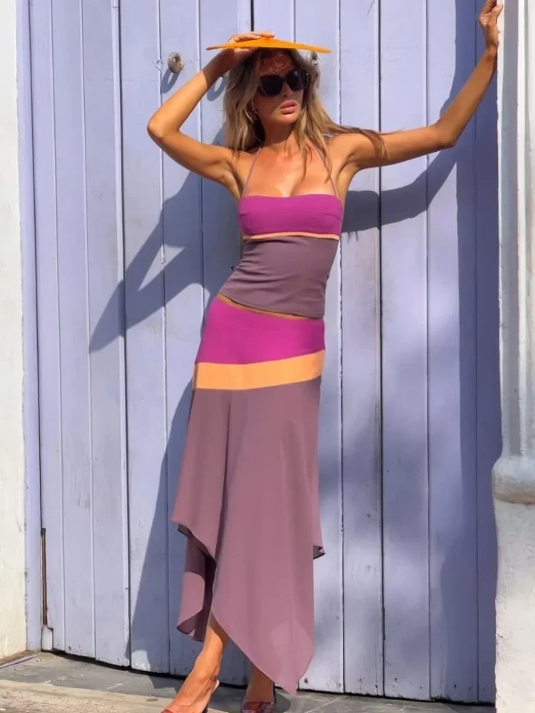 Trendy Color Block Two Piece S - Summer Clothing Vacation ulasan dan harga