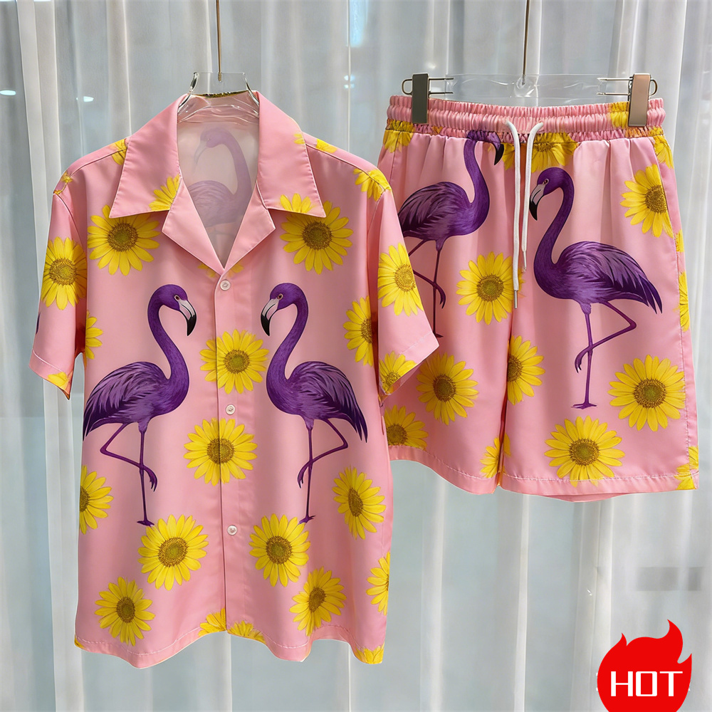 Summer Men's Shirt Sets Plants - Summer Clothing For A Beach ulasan dan harga
