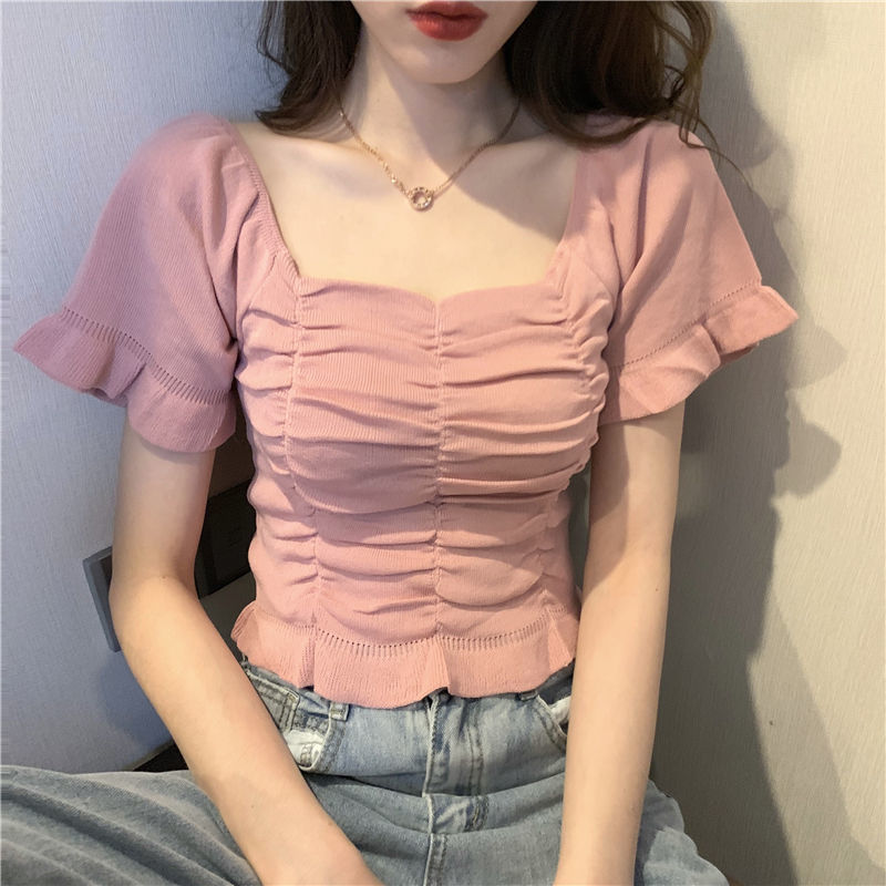 Knitted Fashion Blouse Woman R - Summer Youth Clothing ulasan dan harga