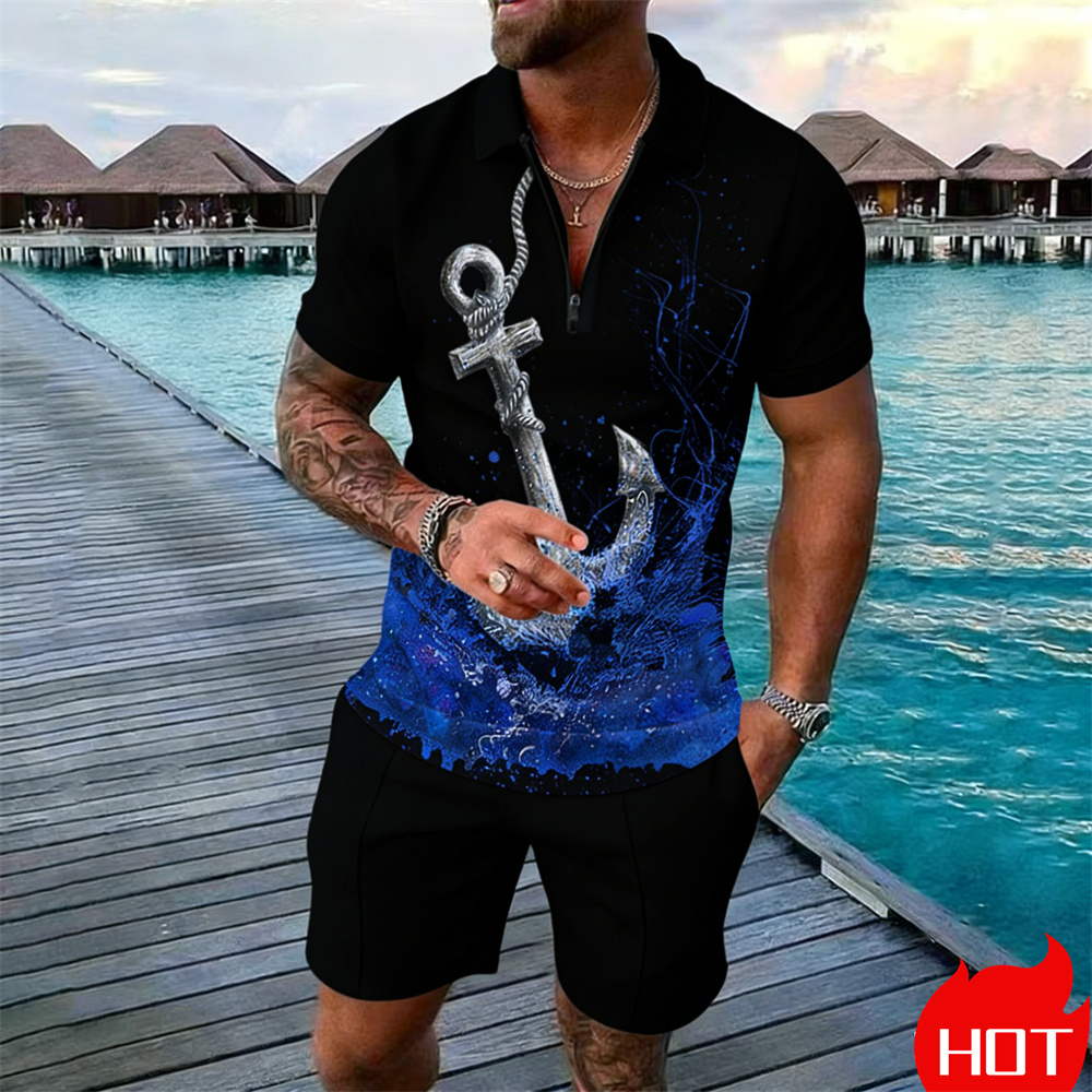 Summer man polo shirt set Vint - Summer Clothing Vacation ulasan dan harga