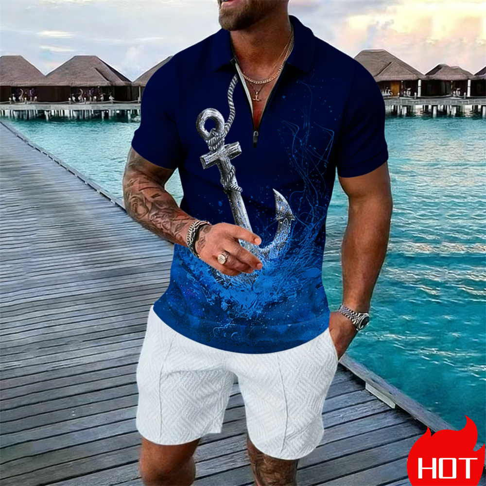 Summer man polo shirt set Vint - Summer Clothing Vacation ulasan dan harga
